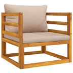 vidaXL 6 Piece Patio Lounge Set with Taupe Cushions Solid Wood - H&A Outlet