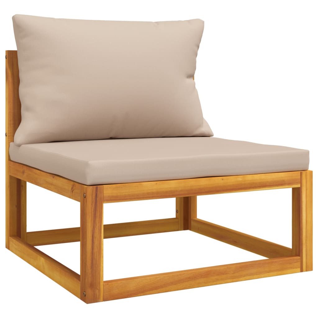 vidaXL 6 Piece Patio Lounge Set with Taupe Cushions Solid Wood - H&A Outlet