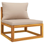 vidaXL 6 Piece Patio Lounge Set with Taupe Cushions Solid Wood - H&A Outlet