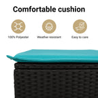 vidaXL 7 Piece Patio Sofa Set with Cushions Black Poly Rattan - H&A Outlet