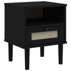 vidaXL Bedside Cabinet Furniture for Bedroom SENJA Rattan Look Solid Wood Pine - H&A Outlet