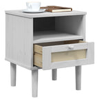 vidaXL Bedside Cabinet Furniture for Bedroom SENJA Rattan Look Solid Wood Pine - H&A Outlet