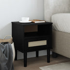 vidaXL Bedside Cabinet Furniture for Bedroom SENJA Rattan Look Solid Wood Pine - H&A Outlet