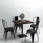 vidaXL Bistro Table Kitchen Bar Table Dining Room Table MDF and Steel Round - H&A Outlet