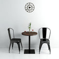 vidaXL Bistro Table Kitchen Bar Table Dining Room Table MDF and Steel Round - H&A Outlet