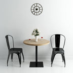 vidaXL Bistro Table Kitchen Bar Table Dining Room Table MDF and Steel Round - H&A Outlet