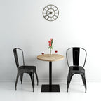 vidaXL Bistro Table Kitchen Bar Table Dining Room Table MDF and Steel Round - H&A Outlet