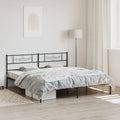 vidaXL Metal Bed Frame with Headboard Black 76"x79.9" King - H&A Outlet