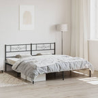 vidaXL Metal Bed Frame with Headboard Black 76"x79.9" King - H&A Outlet