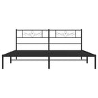 vidaXL Metal Bed Frame with Headboard Black 76"x79.9" King - H&A Outlet