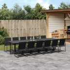 vidaXL Patio Dining Set Table and Chair Garden Outdoor Furniture Black Textilene - H&A Outlet