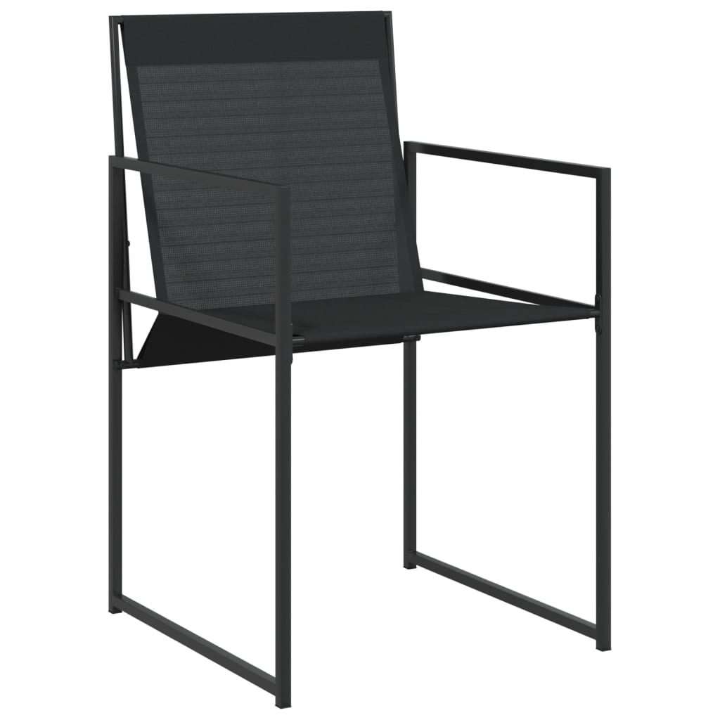 vidaXL Patio Dining Set Table and Chair Garden Outdoor Furniture Black Textilene - H&A Outlet