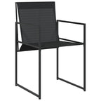 vidaXL Patio Dining Set Table and Chair Garden Outdoor Furniture Black Textilene - H&A Outlet