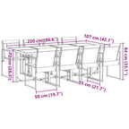 vidaXL Patio Dining Set Table and Chair Garden Outdoor Furniture Black Textilene - H&A Outlet