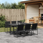 vidaXL Patio Dining Set Table and Chair Garden Outdoor Furniture Black Textilene - H&A Outlet