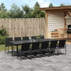 vidaXL Patio Dining Set Table and Chair Garden Outdoor Furniture Black Textilene - H&A Outlet