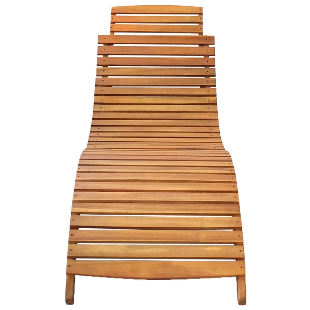 vidaXL Patio Sun Lounger with Cushion Solid Acacia Wood - H&A Outlet