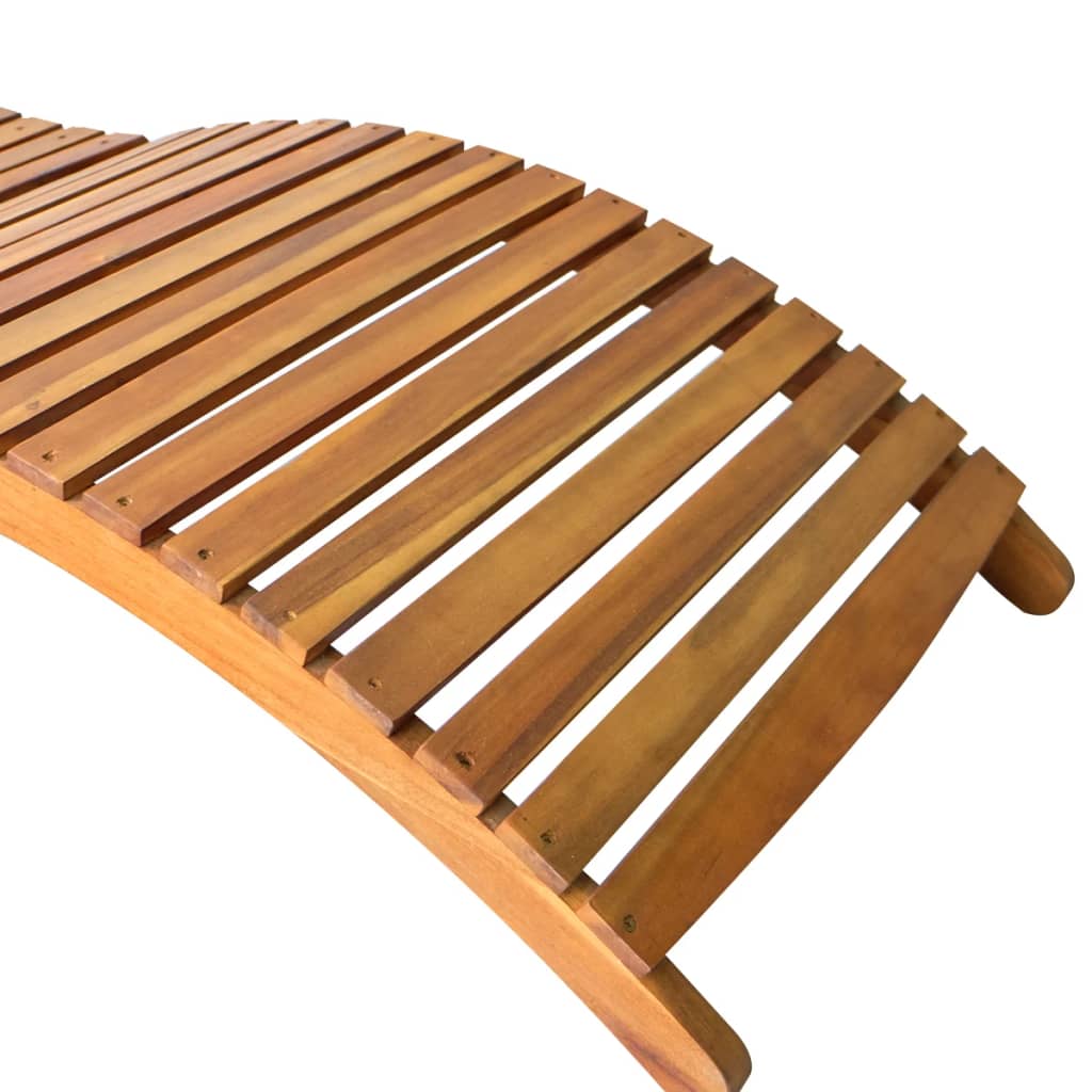 vidaXL Patio Sun Lounger with Cushion Solid Acacia Wood - H&A Outlet