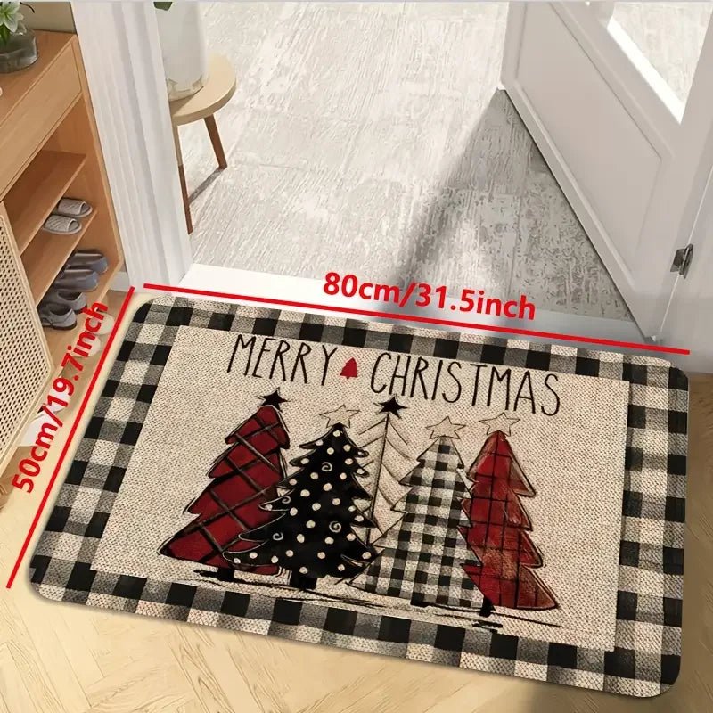 VIKAMA Christmas Tree Theme Rug, Soft Non - Slip Home Decor, Entrance - H&A Outlet