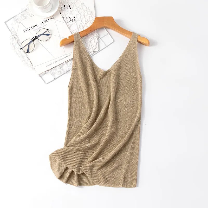 Wholesale Women's Casual Simple Style Solid Color Bright Line Tank Tops - H&A Outlet