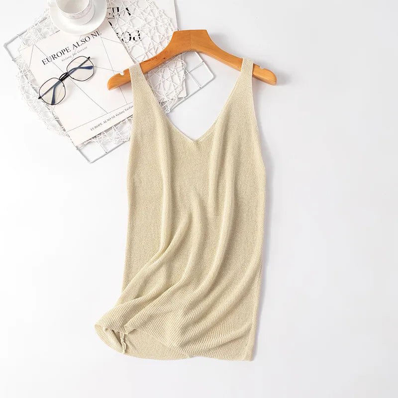 Wholesale Women's Casual Simple Style Solid Color Bright Line Tank Tops - H&A Outlet
