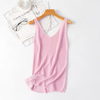 Wholesale Women's Casual Simple Style Solid Color Bright Line Tank Tops - H&A Outlet