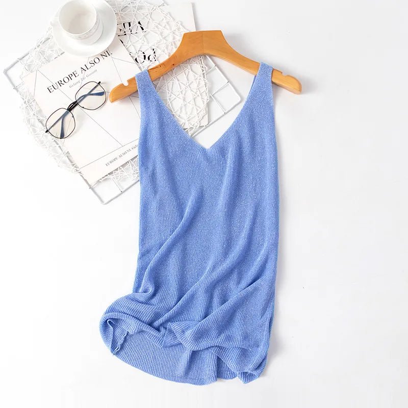 Wholesale Women's Casual Simple Style Solid Color Bright Line Tank Tops - H&A Outlet