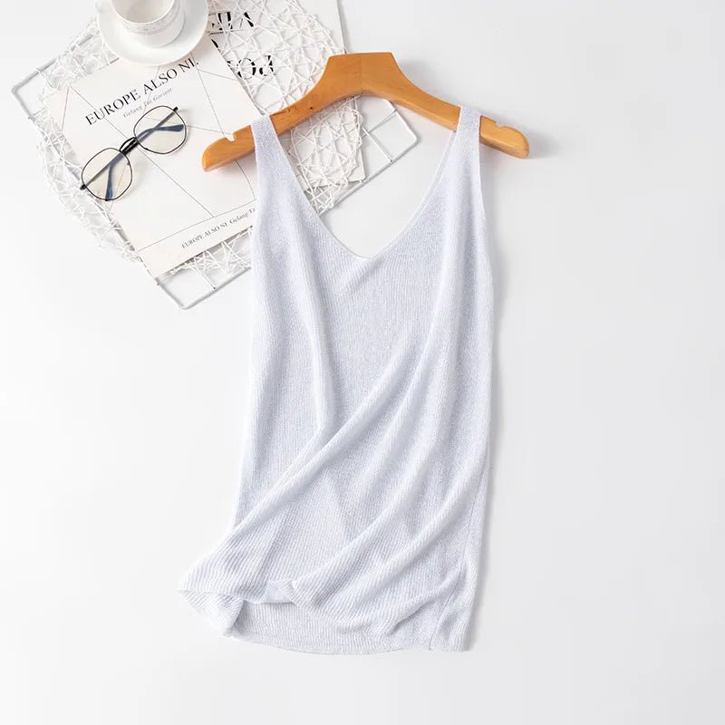 Wholesale Women's Casual Simple Style Solid Color Bright Line Tank Tops - H&A Outlet