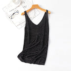 Wholesale Women's Casual Simple Style Solid Color Bright Line Tank Tops - H&A Outlet