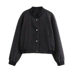 Women's Bomber Jacket Coats Cropped Jacket - H&A Outlet