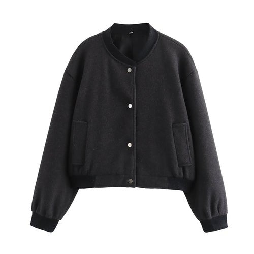Women's Bomber Jacket Coats Cropped Jacket - H&A Outlet