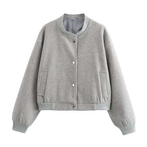 Women's Bomber Jacket Coats Cropped Jacket - H&A Outlet