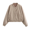 Women's Bomber Jacket Coats Cropped Jacket - H&A Outlet