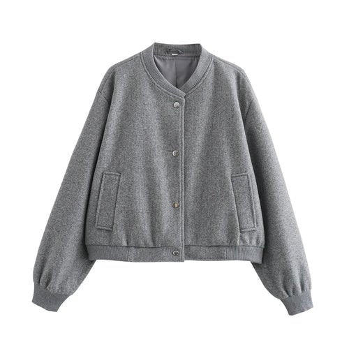 Women's Bomber Jacket Coats Cropped Jacket - H&A Outlet