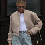 Women's Bomber Jacket Coats Cropped Jacket - H&A Outlet
