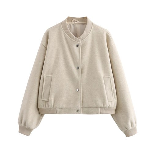 Women's Bomber Jacket Coats Cropped Jacket - H&A Outlet