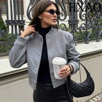 Women's Bomber Jacket Coats Cropped Jacket - H&A Outlet