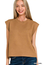 Zenana Round Neck Viscose Sweater Vest - H&A Outlet