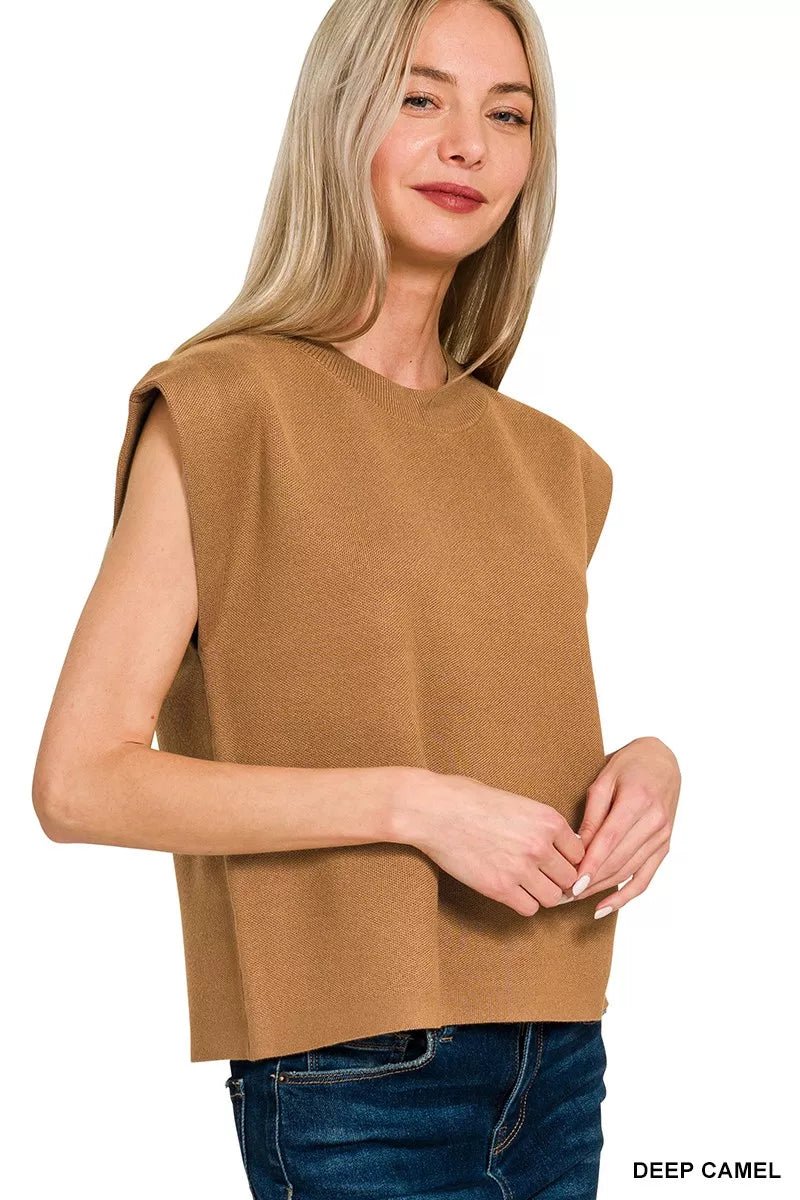 Zenana Round Neck Viscose Sweater Vest - H&A Outlet