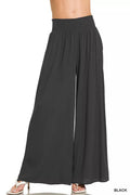 Zenana Smocked Waistband Wide Leg Lounge Pants - H&A Outlet