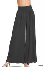 Zenana Smocked Waistband Wide Leg Lounge Pants - H&A Outlet