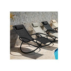 Zero Gravity Portable Foldable Rocking Chair Recliner Black - H&A Outlet